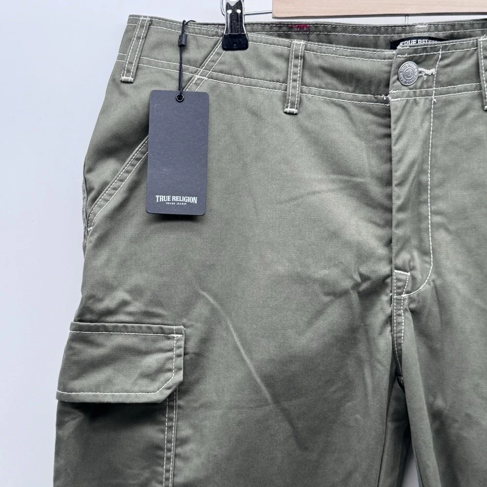 True Religion Cargo Pants Men's 36 Kalamata Green Style 700820 MSRP $169 NWT